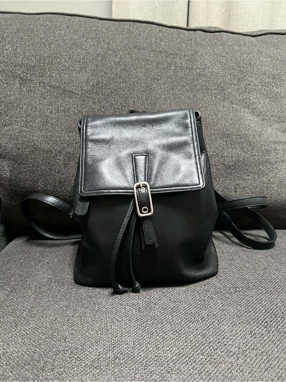 EXCELLENT CONDITION Coach Black Leather DayPack Back pack - Authentic!